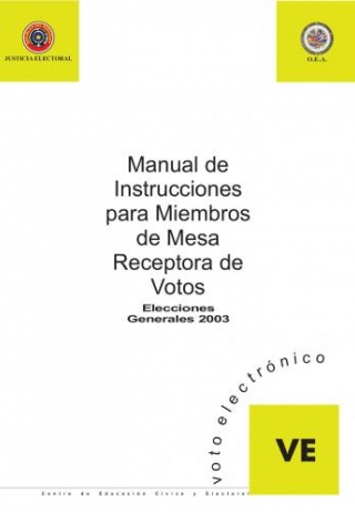 Libro Manual de instruciones para Miembros de Mesa: Voto Electronico